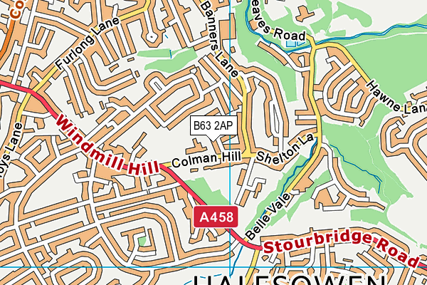 B63 2AP map - OS VectorMap District (Ordnance Survey)