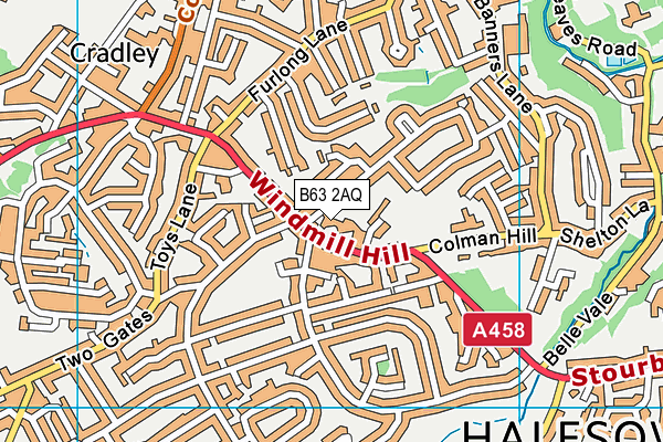 B63 2AQ map - OS VectorMap District (Ordnance Survey)