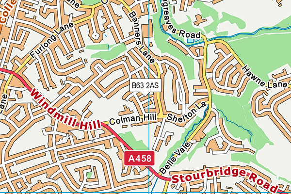 B63 2AS map - OS VectorMap District (Ordnance Survey)