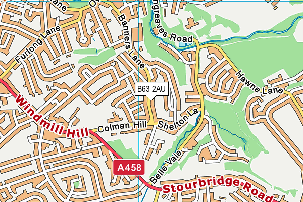 B63 2AU map - OS VectorMap District (Ordnance Survey)