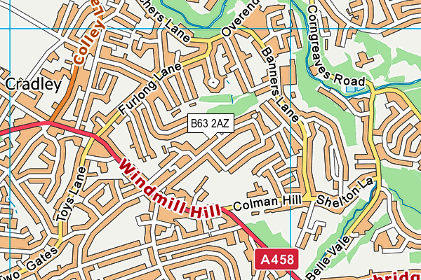 B63 2AZ map - OS VectorMap District (Ordnance Survey)