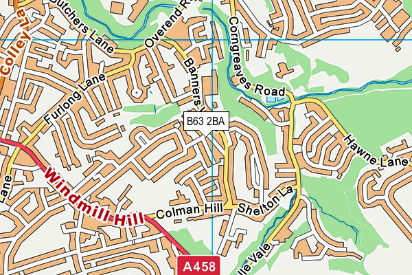 B63 2BA map - OS VectorMap District (Ordnance Survey)