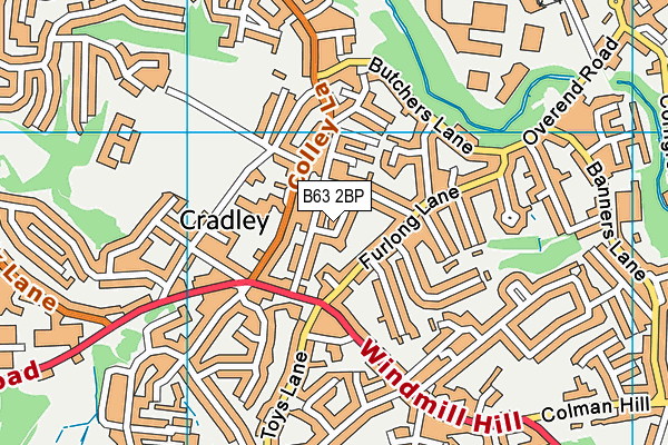 B63 2BP map - OS VectorMap District (Ordnance Survey)