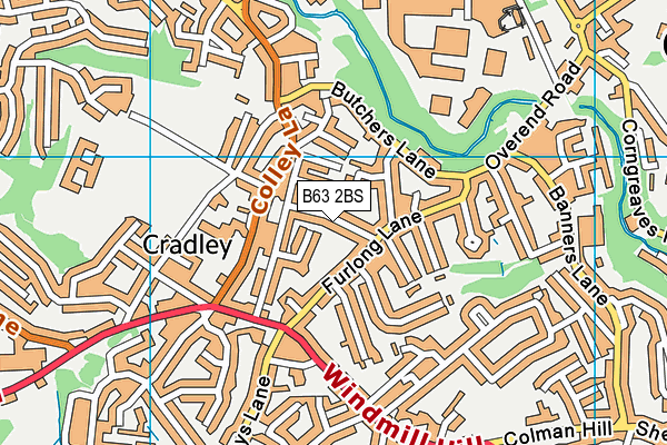 B63 2BS map - OS VectorMap District (Ordnance Survey)