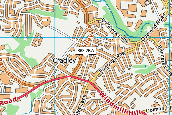 B63 2BW map - OS VectorMap District (Ordnance Survey)