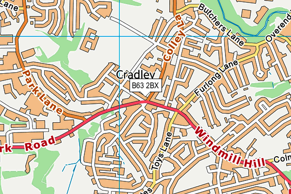 B63 2BX map - OS VectorMap District (Ordnance Survey)