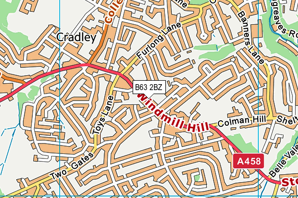 B63 2BZ map - OS VectorMap District (Ordnance Survey)