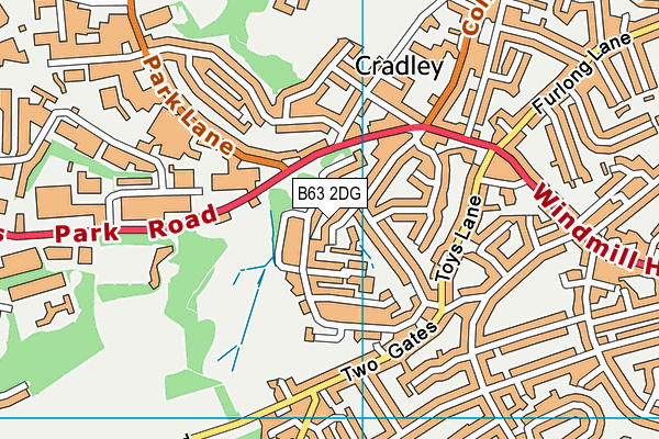 B63 2DG map - OS VectorMap District (Ordnance Survey)