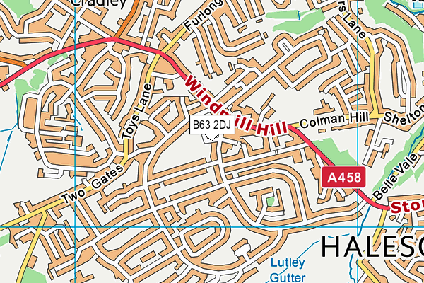 B63 2DJ map - OS VectorMap District (Ordnance Survey)