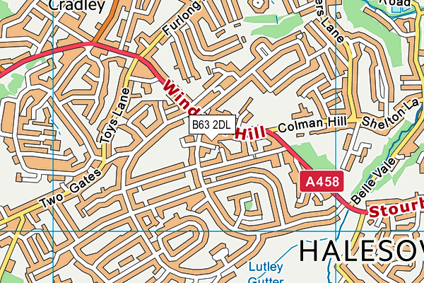 B63 2DL map - OS VectorMap District (Ordnance Survey)