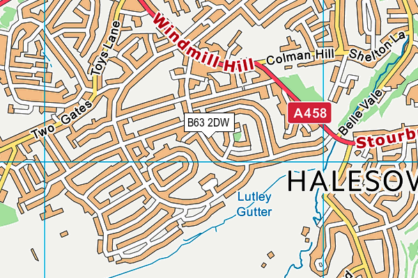 B63 2DW map - OS VectorMap District (Ordnance Survey)