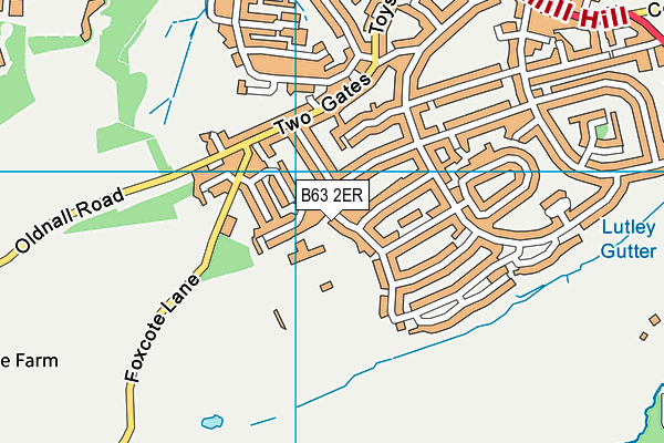 B63 2ER map - OS VectorMap District (Ordnance Survey)