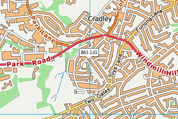 B63 2JG map - OS VectorMap District (Ordnance Survey)