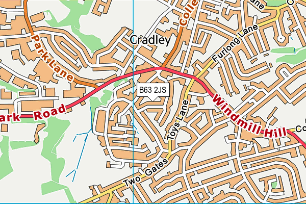 B63 2JS map - OS VectorMap District (Ordnance Survey)