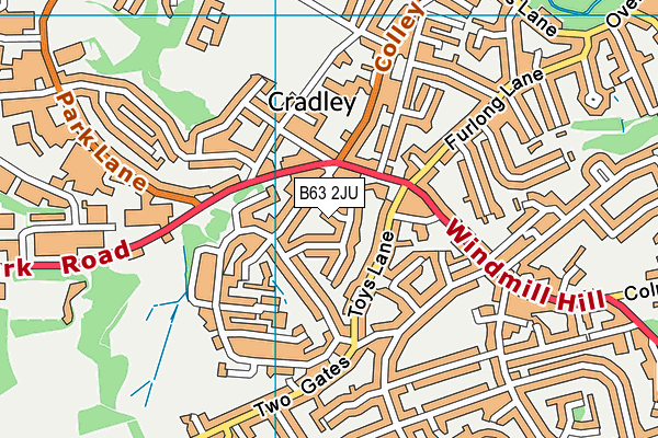 B63 2JU map - OS VectorMap District (Ordnance Survey)