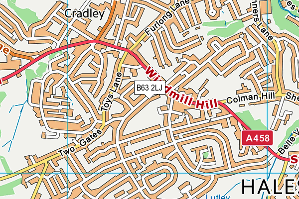 B63 2LJ map - OS VectorMap District (Ordnance Survey)