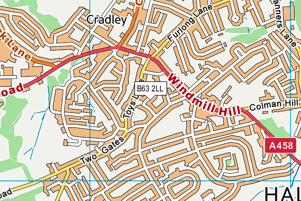 B63 2LL map - OS VectorMap District (Ordnance Survey)