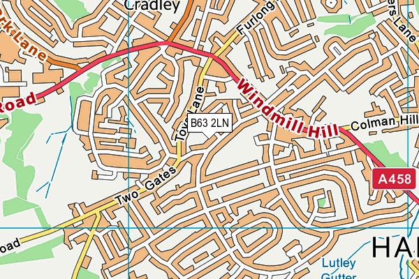 B63 2LN map - OS VectorMap District (Ordnance Survey)