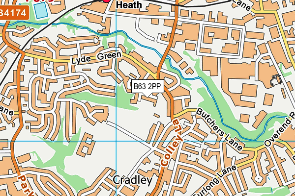 B63 2PP map - OS VectorMap District (Ordnance Survey)