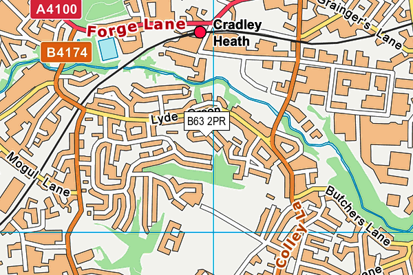 B63 2PR map - OS VectorMap District (Ordnance Survey)