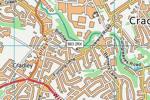 B63 2RX map - OS VectorMap District (Ordnance Survey)