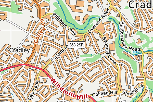 B63 2SR map - OS VectorMap District (Ordnance Survey)