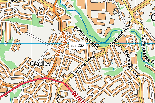 B63 2SX map - OS VectorMap District (Ordnance Survey)