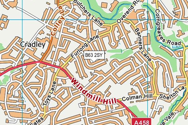 B63 2SY map - OS VectorMap District (Ordnance Survey)