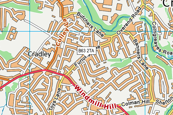 B63 2TA map - OS VectorMap District (Ordnance Survey)