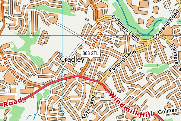 B63 2TL map - OS VectorMap District (Ordnance Survey)