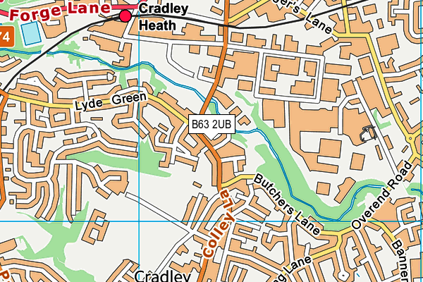 B63 2UB map - OS VectorMap District (Ordnance Survey)