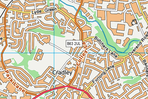 Cradley CofE Primary School map (B63 2UL) - OS VectorMap District (Ordnance Survey)