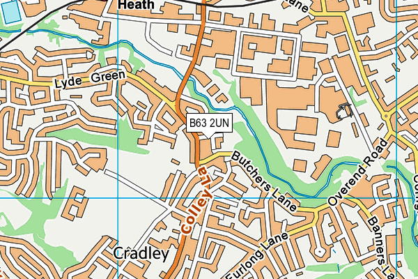 B63 2UN map - OS VectorMap District (Ordnance Survey)