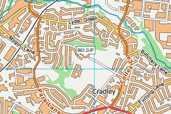 Cradley High School (Closed) map (B63 2UP) - OS VectorMap District (Ordnance Survey)