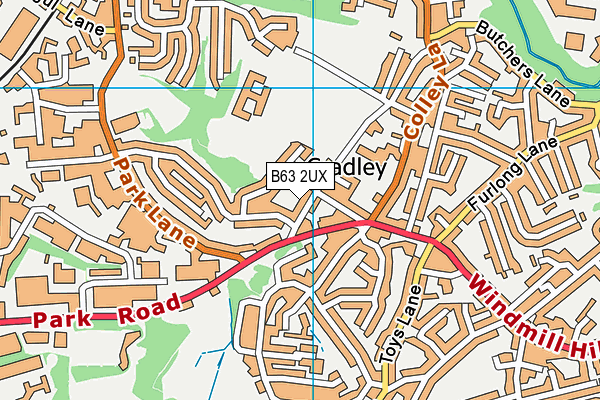 B63 2UX map - OS VectorMap District (Ordnance Survey)