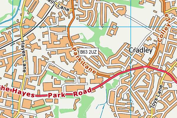 B63 2UZ map - OS VectorMap District (Ordnance Survey)