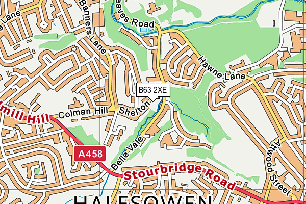 B63 2XE map - OS VectorMap District (Ordnance Survey)