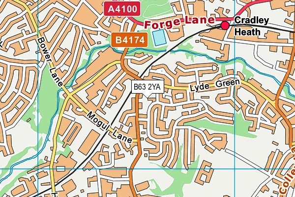 B63 2YA map - OS VectorMap District (Ordnance Survey)