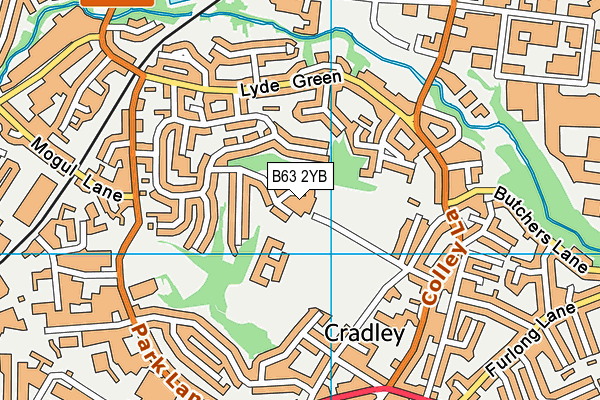 B63 2YB map - OS VectorMap District (Ordnance Survey)