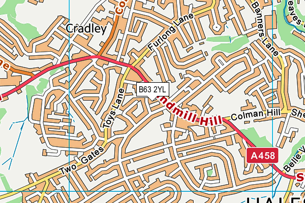 B63 2YL map - OS VectorMap District (Ordnance Survey)