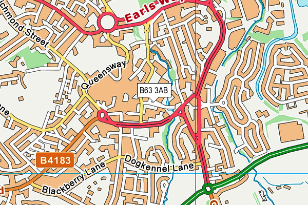 B63 3AB map - OS VectorMap District (Ordnance Survey)