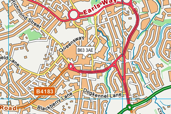 B63 3AE map - OS VectorMap District (Ordnance Survey)