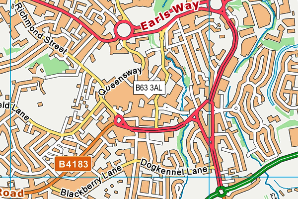 B63 3AL map - OS VectorMap District (Ordnance Survey)