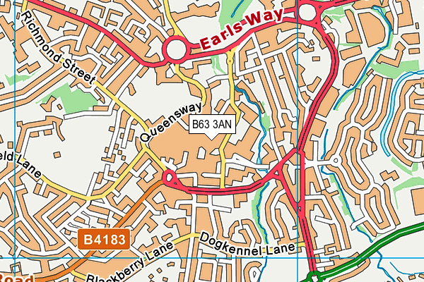 B63 3AN map - OS VectorMap District (Ordnance Survey)