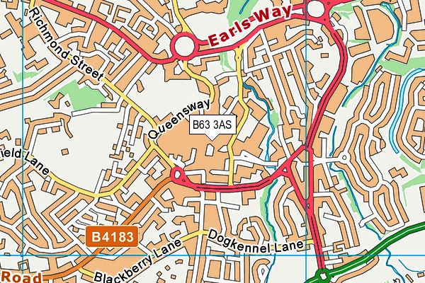 B63 3AS map - OS VectorMap District (Ordnance Survey)