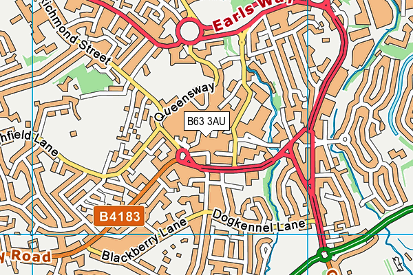 B63 3AU map - OS VectorMap District (Ordnance Survey)