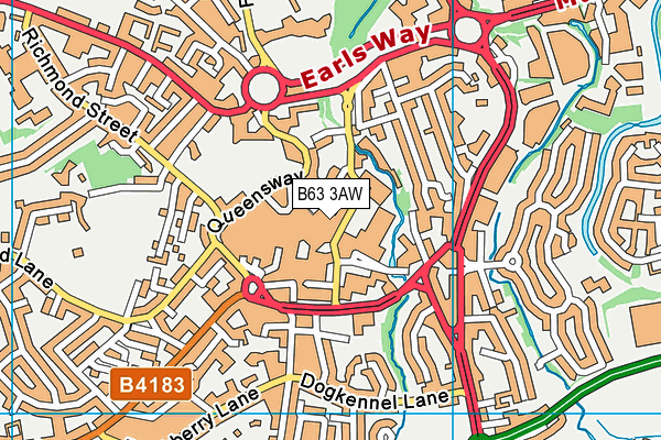 B63 3AW map - OS VectorMap District (Ordnance Survey)