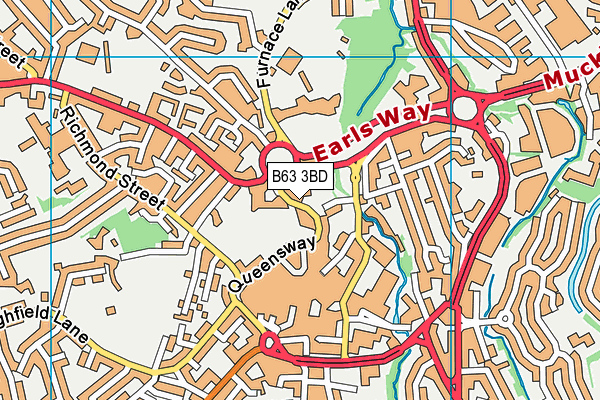 B63 3BD map - OS VectorMap District (Ordnance Survey)