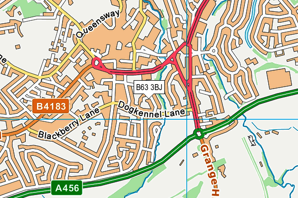 B63 3BJ map - OS VectorMap District (Ordnance Survey)