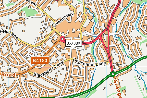 B63 3BX map - OS VectorMap District (Ordnance Survey)